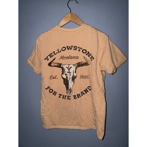 Yellowstone Montana Bull Skull T Shirt Short Sleeve Graphic Tee